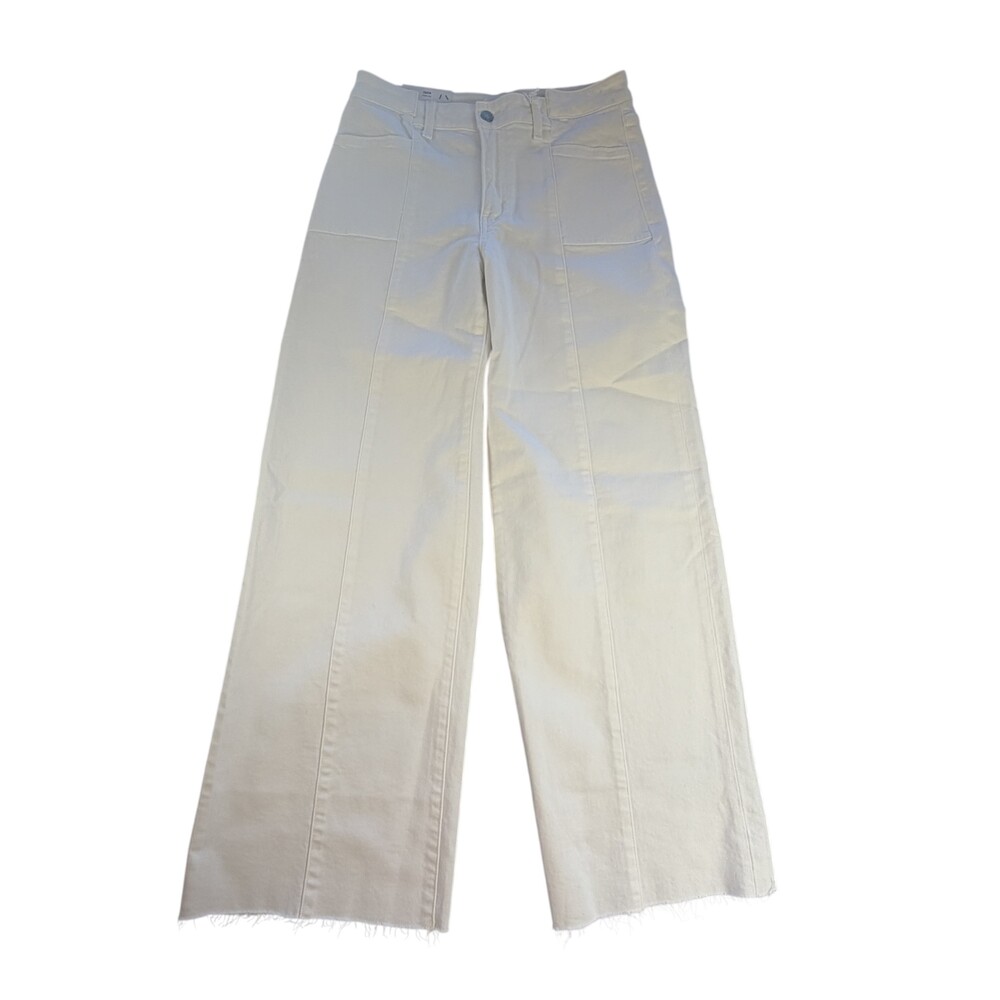 Vervet Blue Olivia Wide Leg Jeans Womens 30 White High Rise Frayed 30x31 Denim
